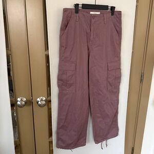 Levi's Women's 29 Muave Pink '94 Baggy Wide Leg Cargo Pants Bottoms